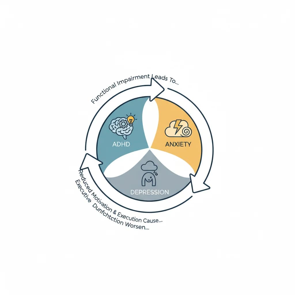 ADHD Comorbidity with Anxiety and Depression Cycles