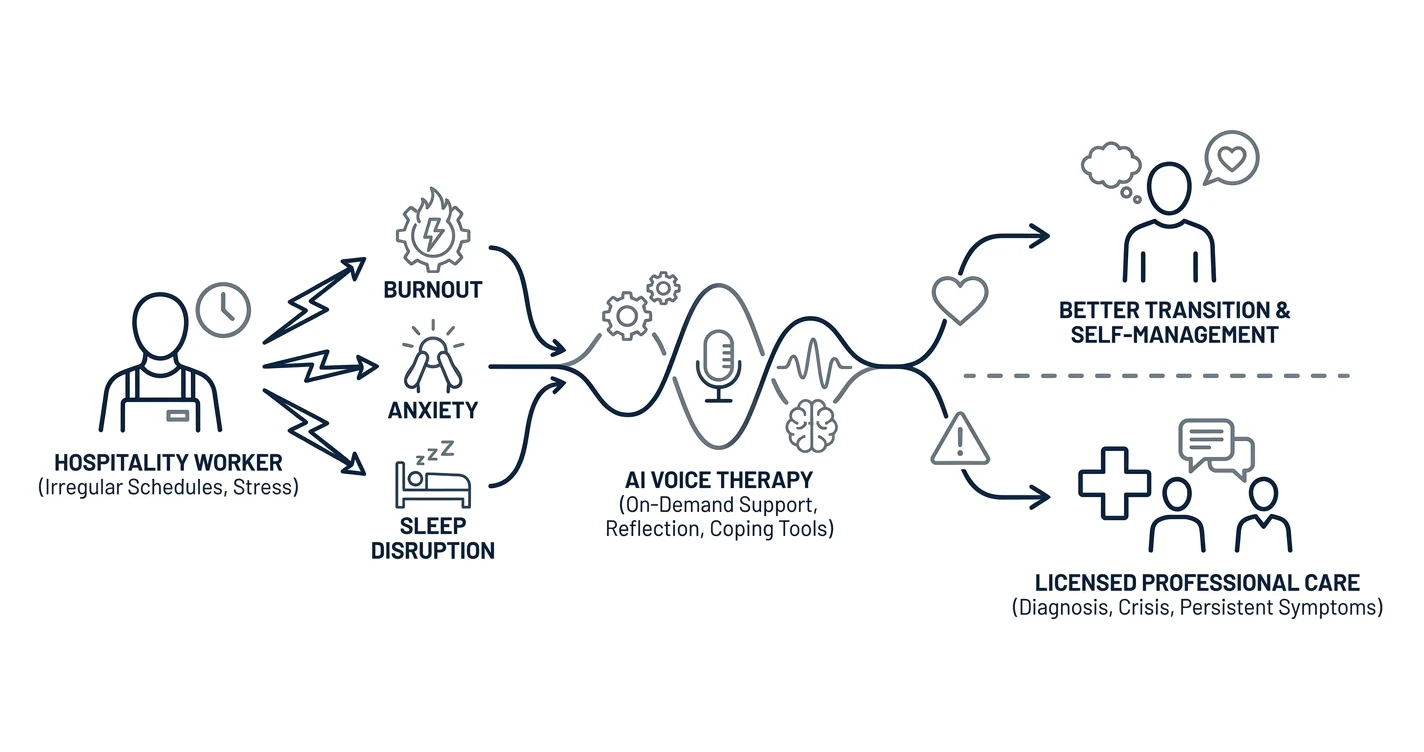 AI therapy for restaurant and hospitality workers: complete 2026 guide