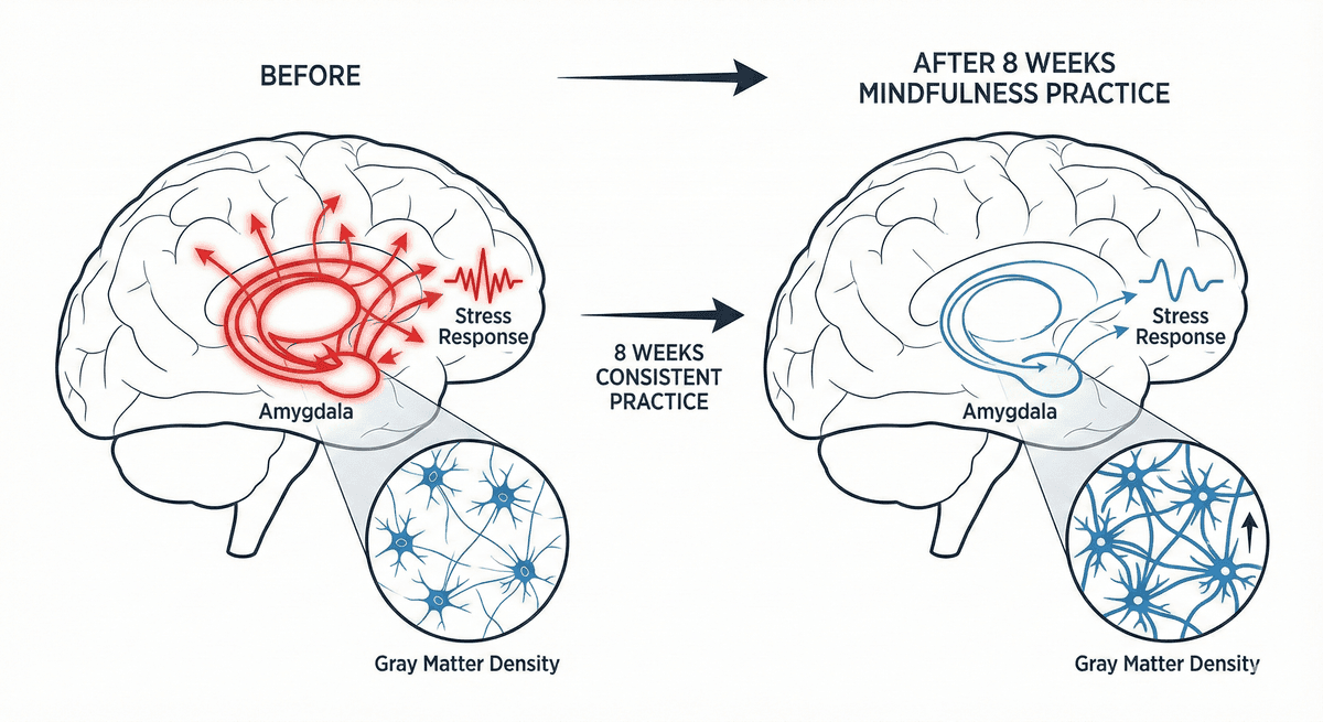 Amygdala Reactivity Reduction: Gray Matter Changes After Eight Weeks of Mindfulness Practice