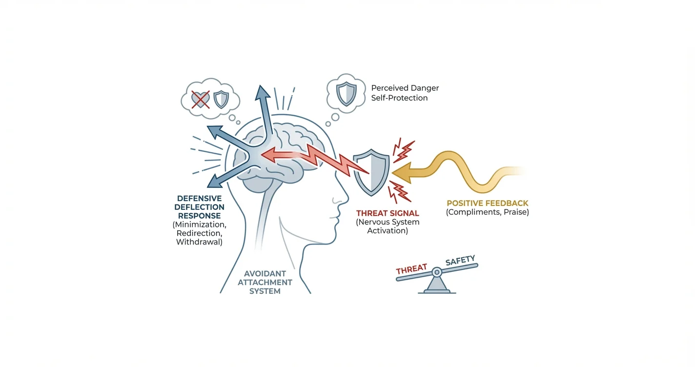 Avoidant Attachment Deflecting Positive Feedback as Nervous System Threat
