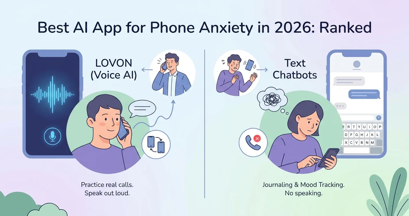 Best AI App for Phone Anxiety in 2026: Ranked