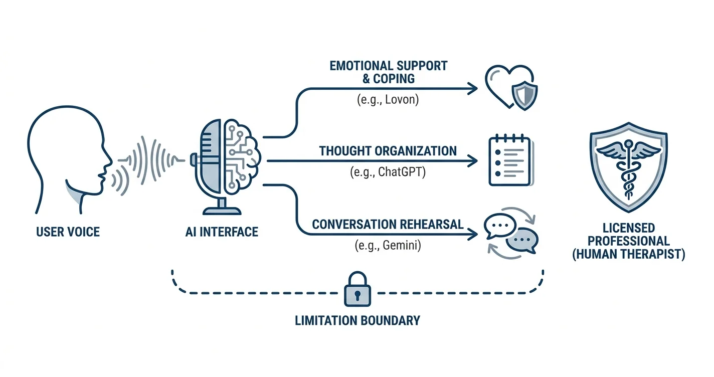 Best AI therapy apps with voice conversations in 2026