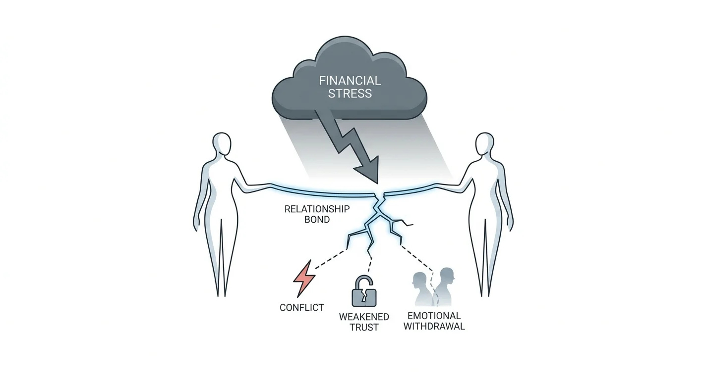 Can financial stress cause a relationship to break down?