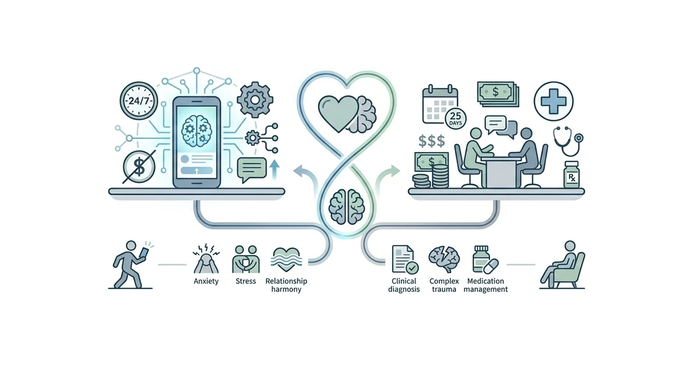 Free AI Therapy vs Paid Therapy: What to Expect (2026)