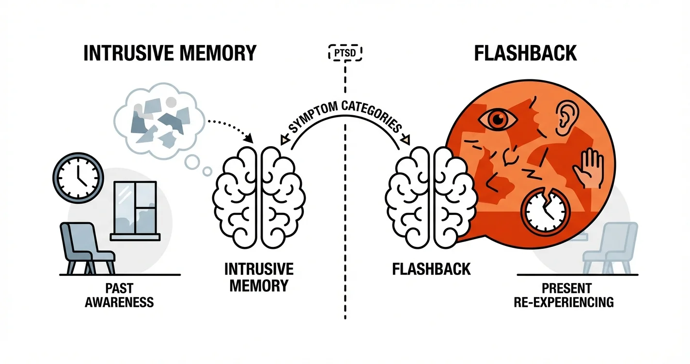 PTSD Four Symptom Categories: Intrusive Memories vs Flashbacks Distinction