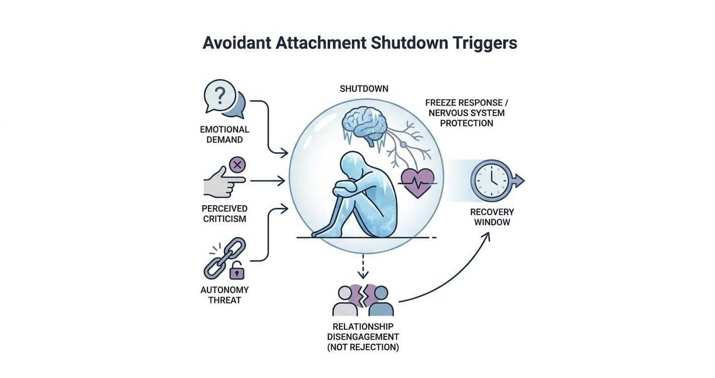 Avoidant Attachment Shutdown Triggers: What Sets It Off (2026)